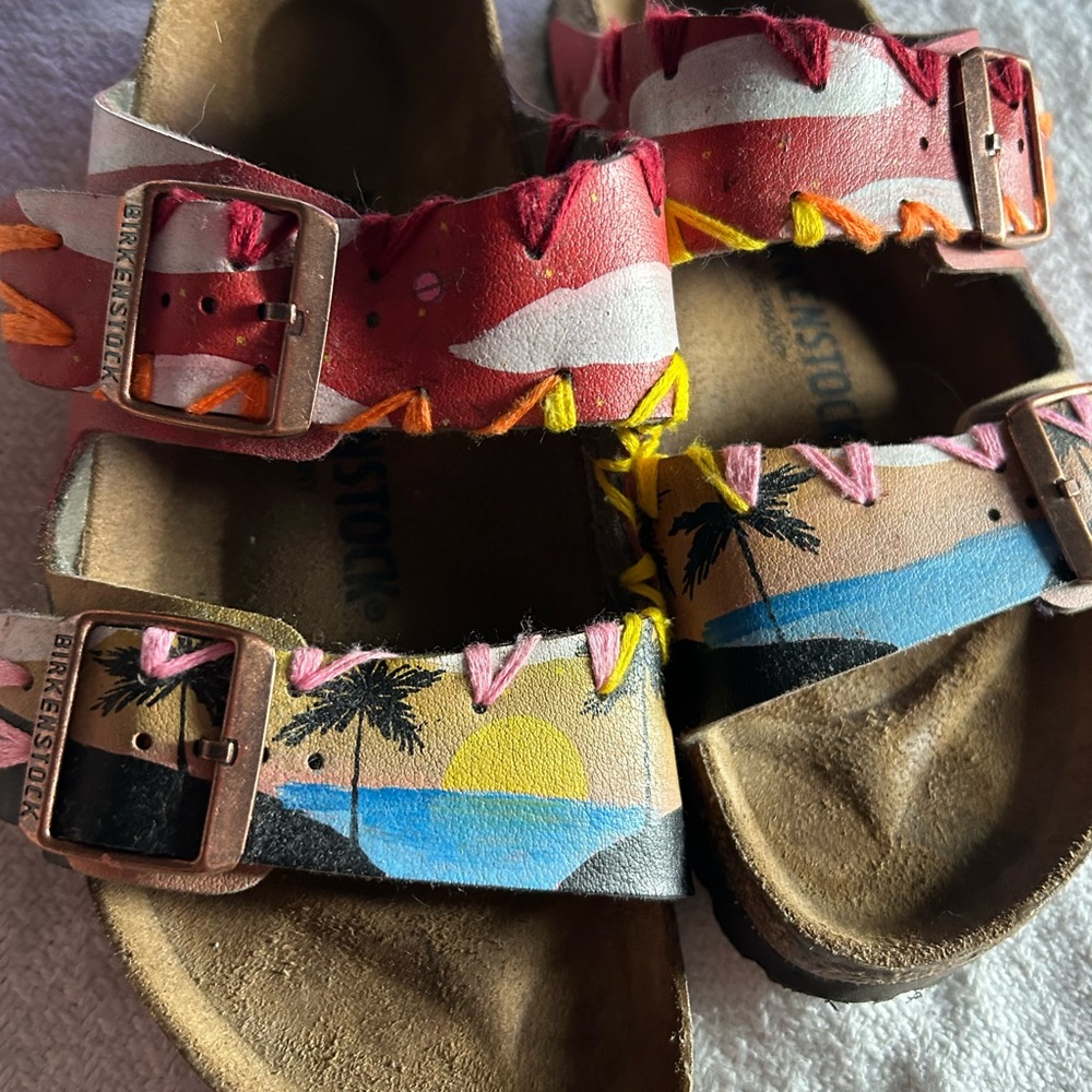 Birkenstock Deep Red Footbed Sandals - Picture 5 of 12